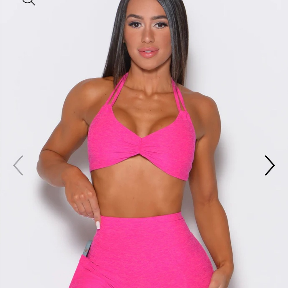 Bombshell Sportswear Butterfly Sports Bra – Neon Pink Berry